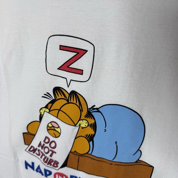Vintage Garfield Cat Sleepshirt Nightgown One Size White Retro Nap 100% Cotton - Picture 4 of 13